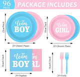 96 PCS Gender Reveal Party Supplies Gender Reveal Plates and Napkins