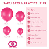 LovesTown 150 PCS Hot Pink Balloons Different Size of 18 12 10 5 Inch