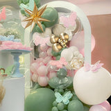 Sage Green Pink and Gold Balloon Arch Kit 156Pcs Blush Pastel Pink