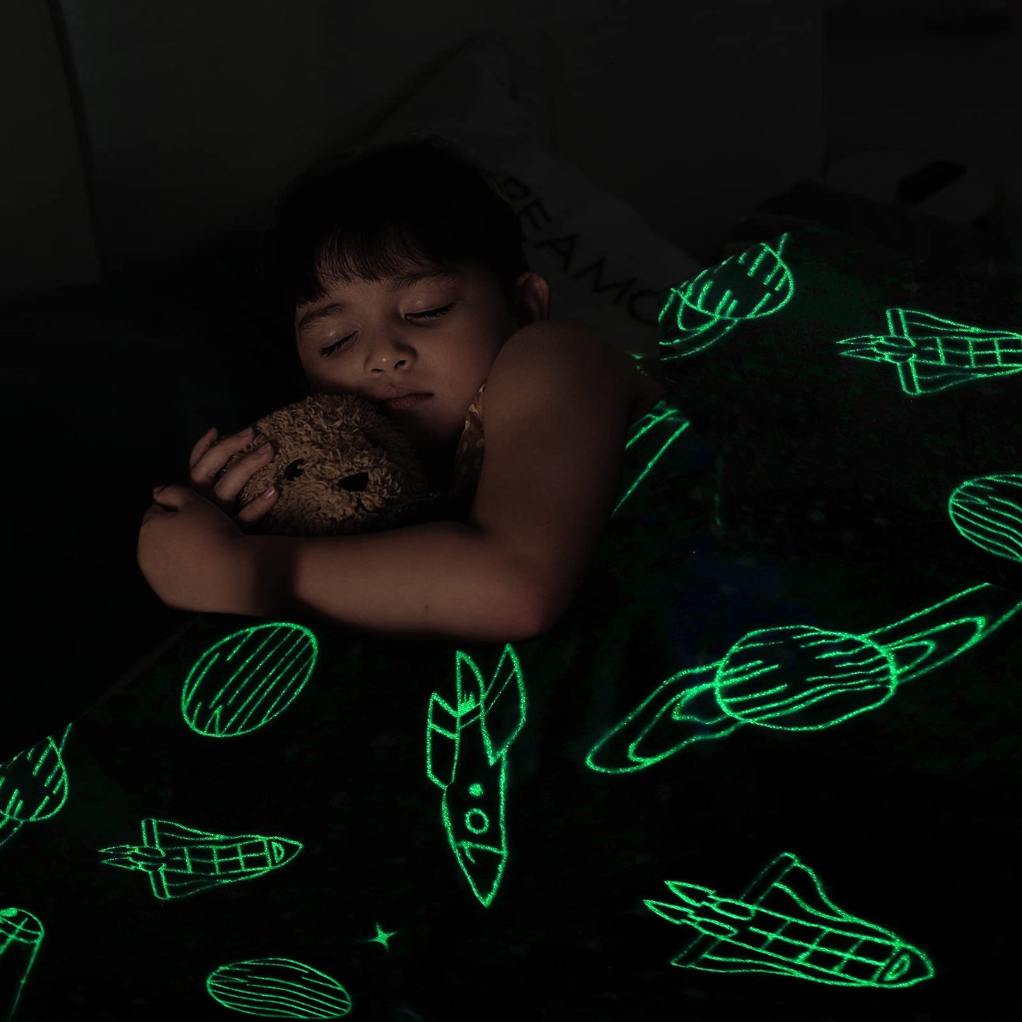 Wesan Glow in The Dark Galaxy Blanket Space Gifts for Kids Boys Girls