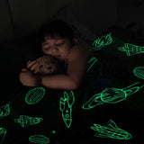 Wesan Glow in The Dark Galaxy Blanket Space Gifts for Kids Boys Girls