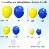YMSZ Blue and Yellow Balloons Arch Kit, 134pcs Royal Blue and Yellow