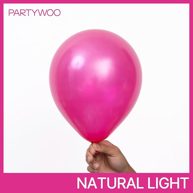 PartyWoo Pearl Hot Pink Balloons 140pcs Different Sizes of 18 12 10 5