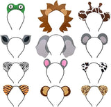 12pcs Jungle Animal Safari Headbands with Animal Hair Hoops Photo