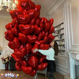 10Pcs 18 Inch Red Heart Balloons Valentine's Day Heart Shape Foil