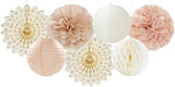 Champagne Gold Beige Peach Boho Party Decorations Streamers 14pcs