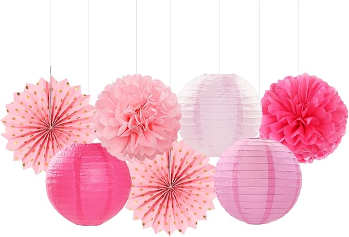 Rose Hot Pink Valentines Day Party Decorations Streamers 14pc Girl