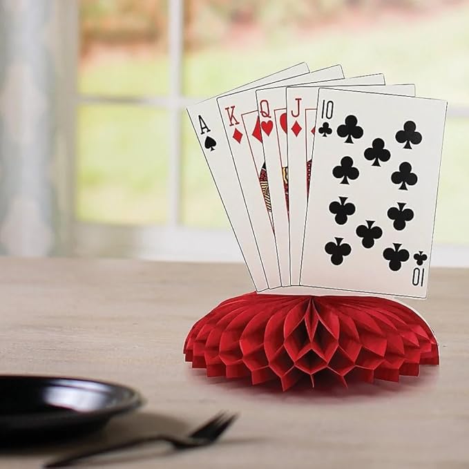 Casino Playing Cards Centerpiece Poker Night and Party Decor