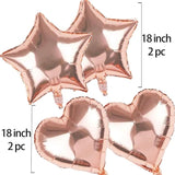 Rose Gold Birthday Balloons Party Decorations Set 38 Pack Party