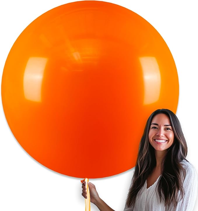 PartyWoo Orange Balloons 4pcs 36 Inch Fall Latex Helium Balloons for