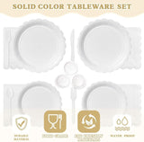Vyntra 175 Pcs White Disposable Paper Plates and Napkins Set for 25,