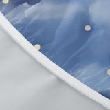 Dark Blue Round Tablecloth 48-52 inch, Stars Clouds Fitted Table Cloth