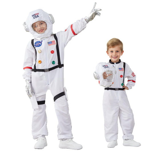 LANGXUN Kids Astronaut Halloween Costume Set, Boys Girls 2-3 YRS White