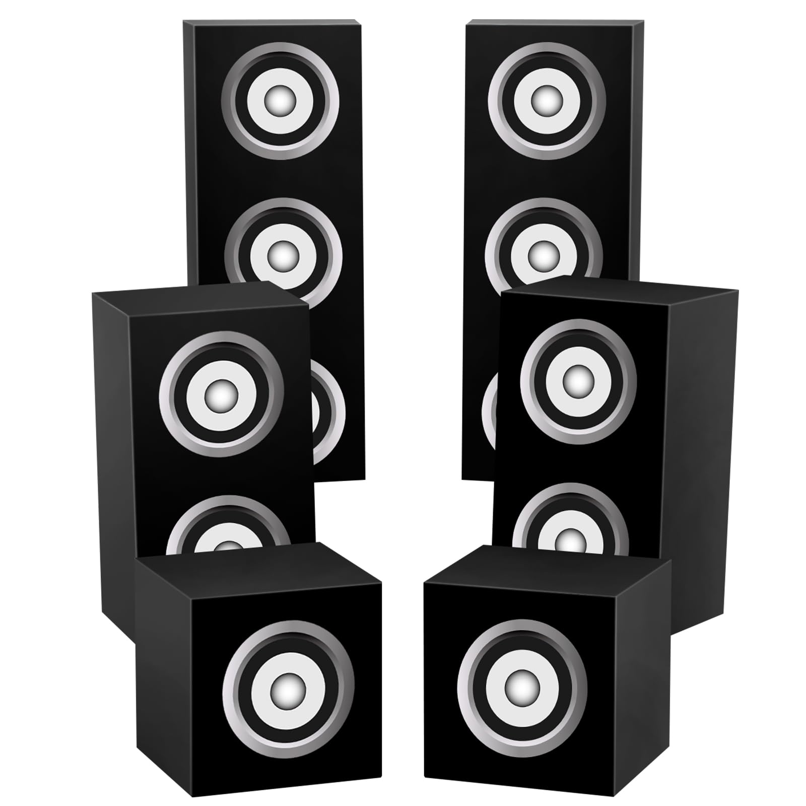 Naozinebi 6 Pcs 80s 90s Party Boxes Hip Hop Party Decorations Large