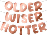 Fulmoon Set of 3 Pre Strung Older Wiser Hotter Glitter Banner Funny #3