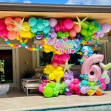 Summer Pool Party Decorations Tropical 162pcs Pastel Colorful