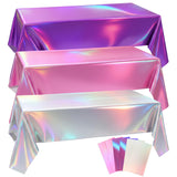 Oudain 3 Pcs Kpop Theme Party Purple & Pink & Silver Iridescent Party