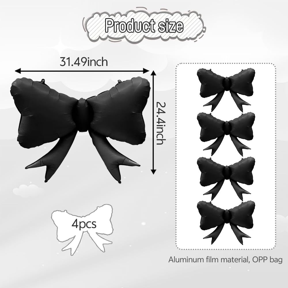 4pcs Jumbo Oversized Ribbon Balloons Coquette Bow Balloons Bow Pa Matt