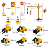 Construction Cake Topper Large Crane Excavator Traffic Road Sign