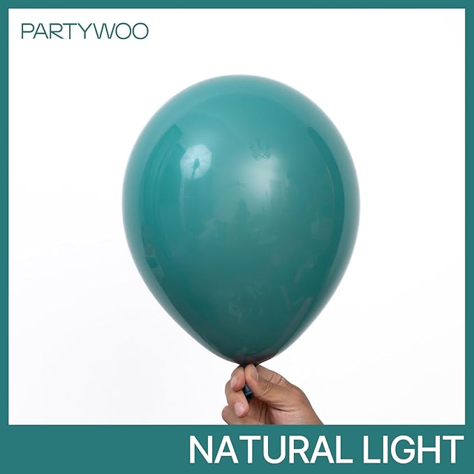 PartyWoo Slate Blue Balloons 50 pcs 12 Inch Dusty Blue Green Balloons