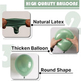 PartyWoo Sage Green Balloons 50 pcs 12 Inch Matte Dusty Olive Boho
