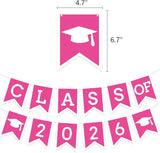 Hotpink Graduation Party Decoration Class 2026 Banner Hanging Pom