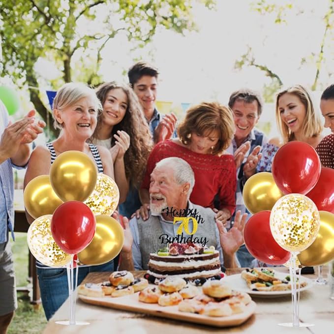 Red and Gold Balloon Stand Kit with Balloons for 2026 Graduation