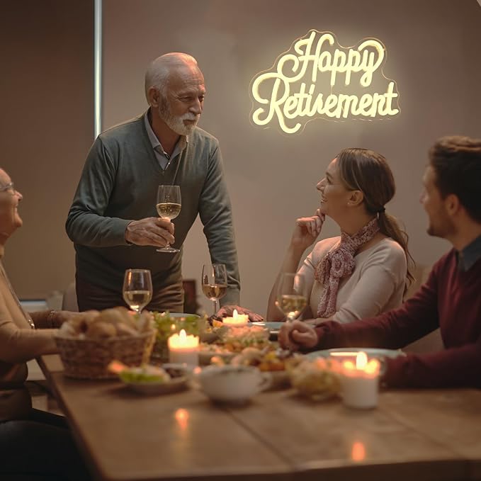 Happy Retirement Neon Sign Dimmable Led Signs USB Neon Light Sign
