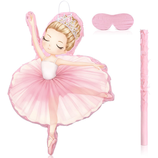 Threan Princess Piñata Fairy Party Decorations Pink Ballet Piñata