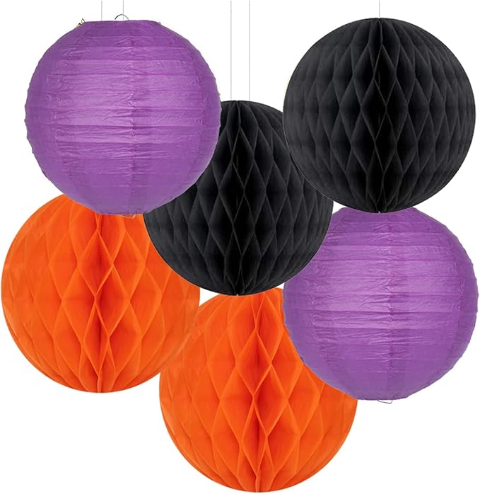 Black Orange Purple Halloween Party Decorations 14pcs Kits Paper