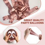 Rosegold Balloons - 12 inch 100 pcs Chrome Metallic Latex Birthday
