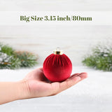 Velvet Ornaments for Christmas Tree Decorations - Burgundy Xmas Ball