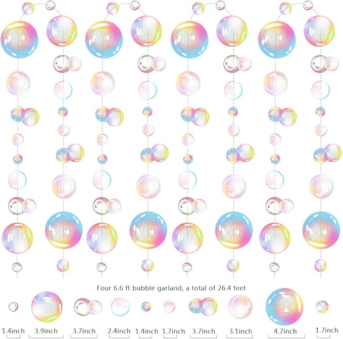 Transparent Bubble Garlands Mermaid Party Decoration Colored Flat