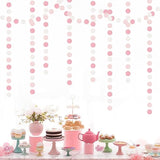 Light-Pink White Girls-Birthday Party-Decoration Garland - 52ft Baby