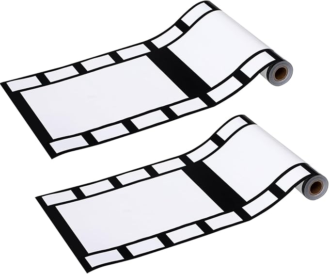 Gejoy 2 Rolls Filmstrip Tape Movie Party Decorations Filmstrip