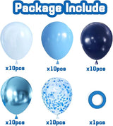 Zesliwy Blue Confetti Balloons Set,50Pcs 12 Inch Navy Light Metallic
