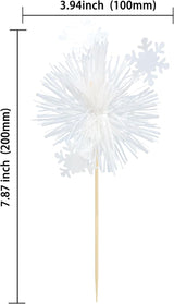 Gyufise 20Pcs Foil Firework Cupcake Toppers Sparkle Tinsel Cake