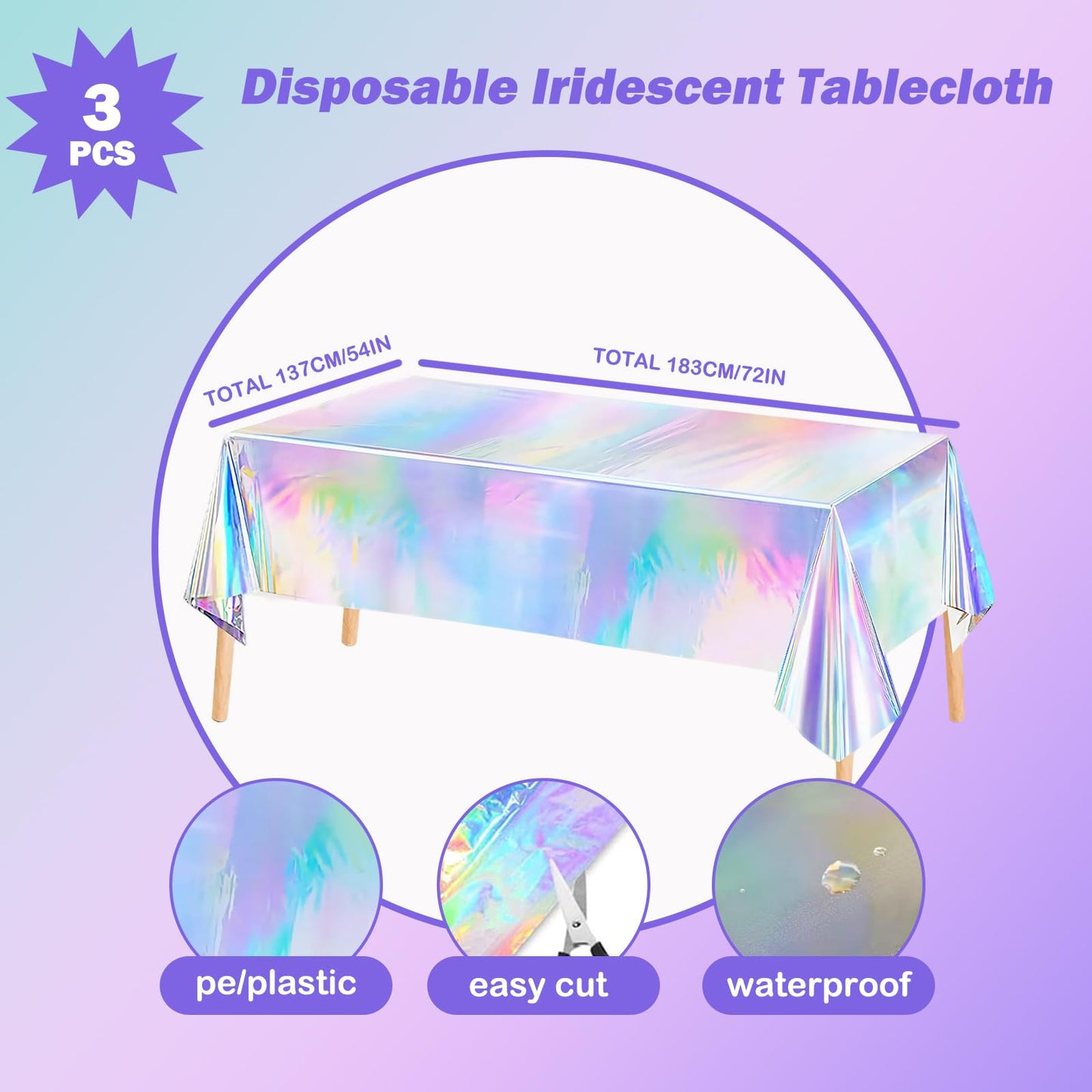 8 PCS Iridescent Disco-Holographic Party Decorations - Love-Heart