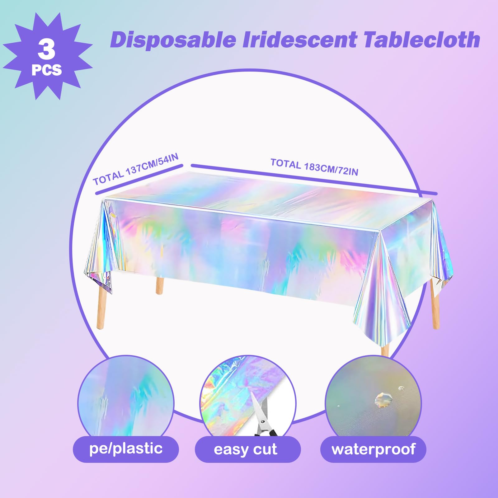 8 PCS Iridescent Disco-Holographic Party Decorations - Love-Heart