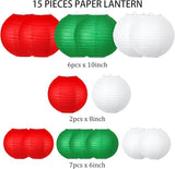 Christmas Party Decorations Red White Green Hanging Paper for Xmas