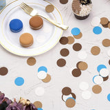 Brown Blue Kraft Tan and Ivory Cream Paper Confetti Table Decoration