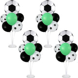 4 Sets Soccer Party Balloons Stand Kit with Soccer Foil Balloons