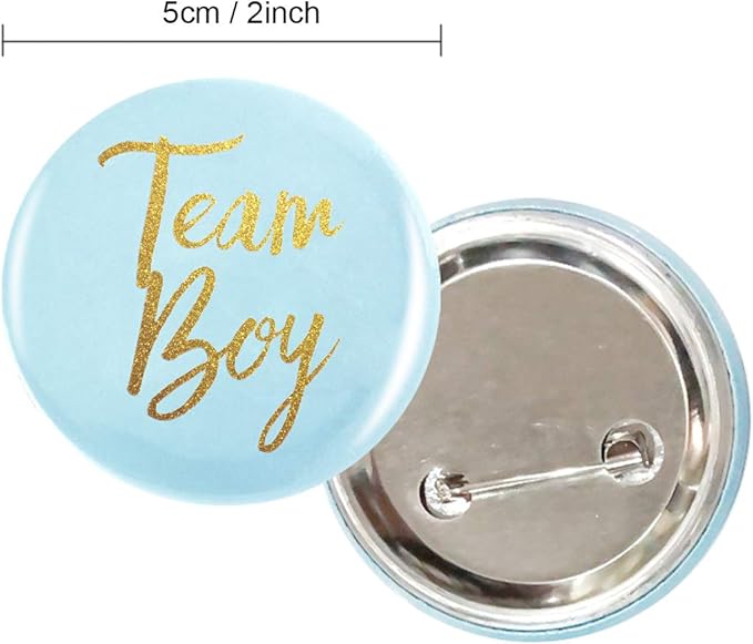 Gender Reveal Button Pins 50 Pcs Team Boy Girl Button Pins Pink blue
