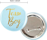 Gender Reveal Button Pins 50 Pcs Team Boy Girl Button Pins Pink blue