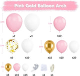 Pink and White Balloon Arch Kit 121PCS Pink and Gold Balloon Garland