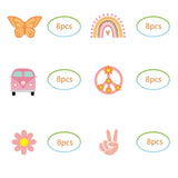 48Pcs Hippie Party Cupcake Toppers for Two Groovy Birthday Party