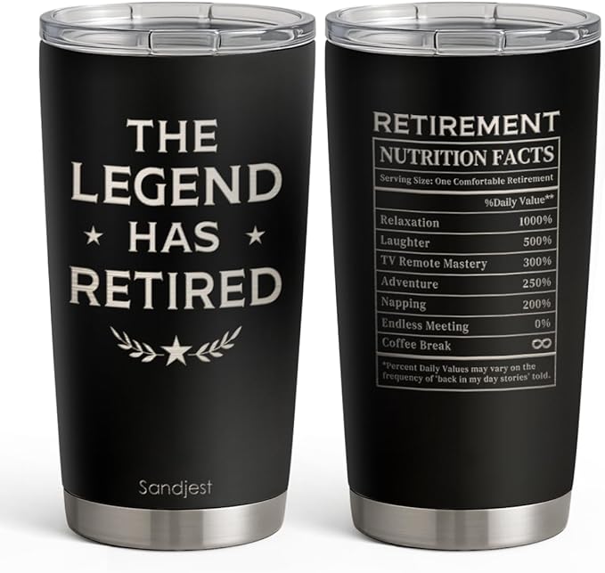 Retirement Tumbler 20oz Stainless Steel Travel Cup with Lid The