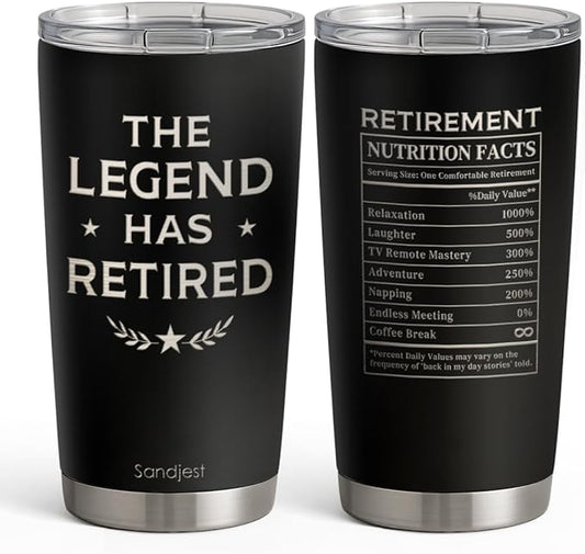 Retirement Tumbler 20oz Stainless Steel Travel Cup with Lid The