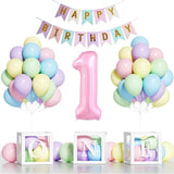 First Birthday Decorations for Girl 40 Inch Pink Number 1 Balloons