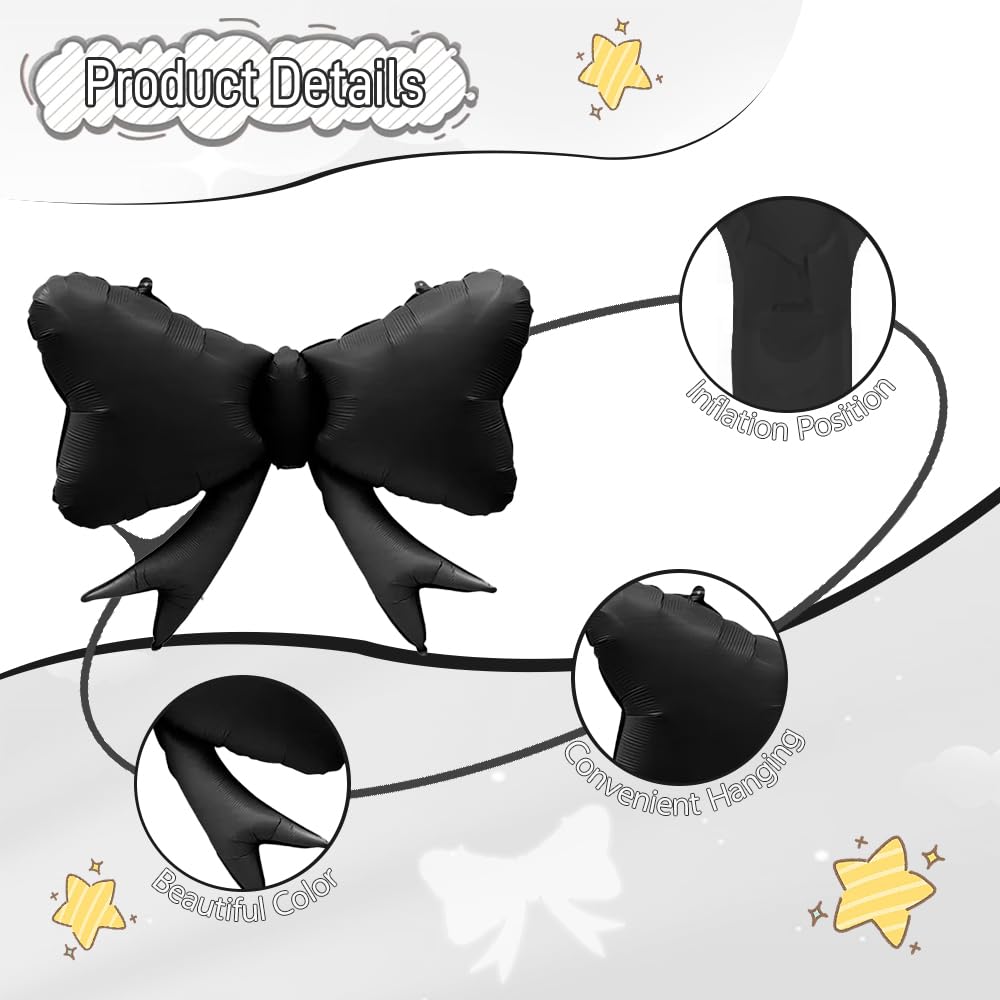 4pcs Jumbo Oversized Ribbon Balloons Coquette Bow Balloons Bow Pa Matt
